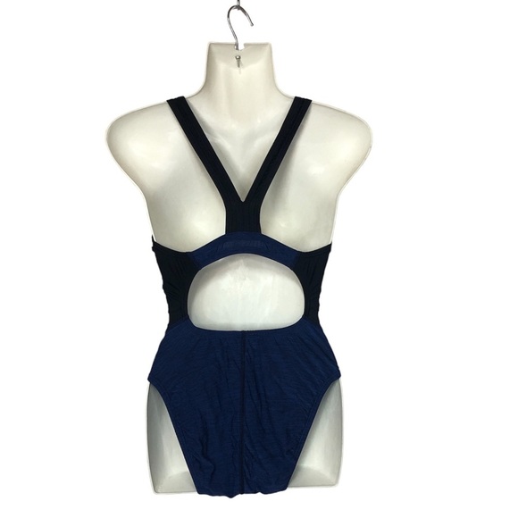 Speedo Women’s One Piece Swimsuit High Cut Sporty Stripe Hydrobra Built in bra - Picture 2 of 8